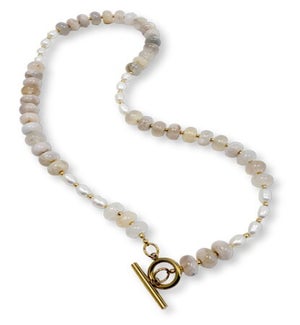 NECKLACE/Neutral Stone + Pearl